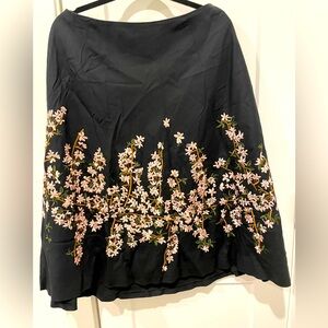 Black Floral Skirt